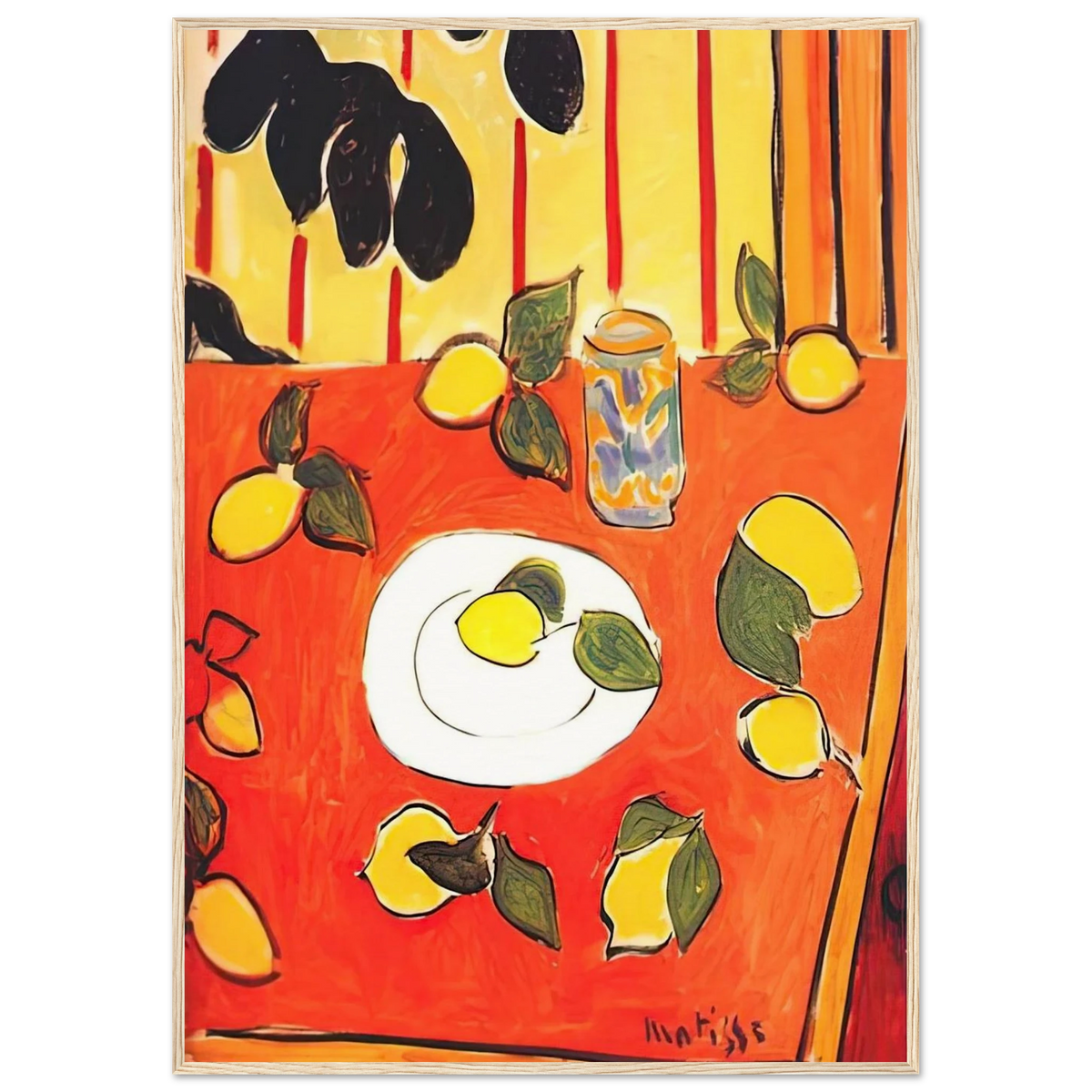 BLACK PHILODENDRON AND LEMONS 1943 Framed Poster | Henri Matisse Framed Prints Wall Art | Henri Matisse Print