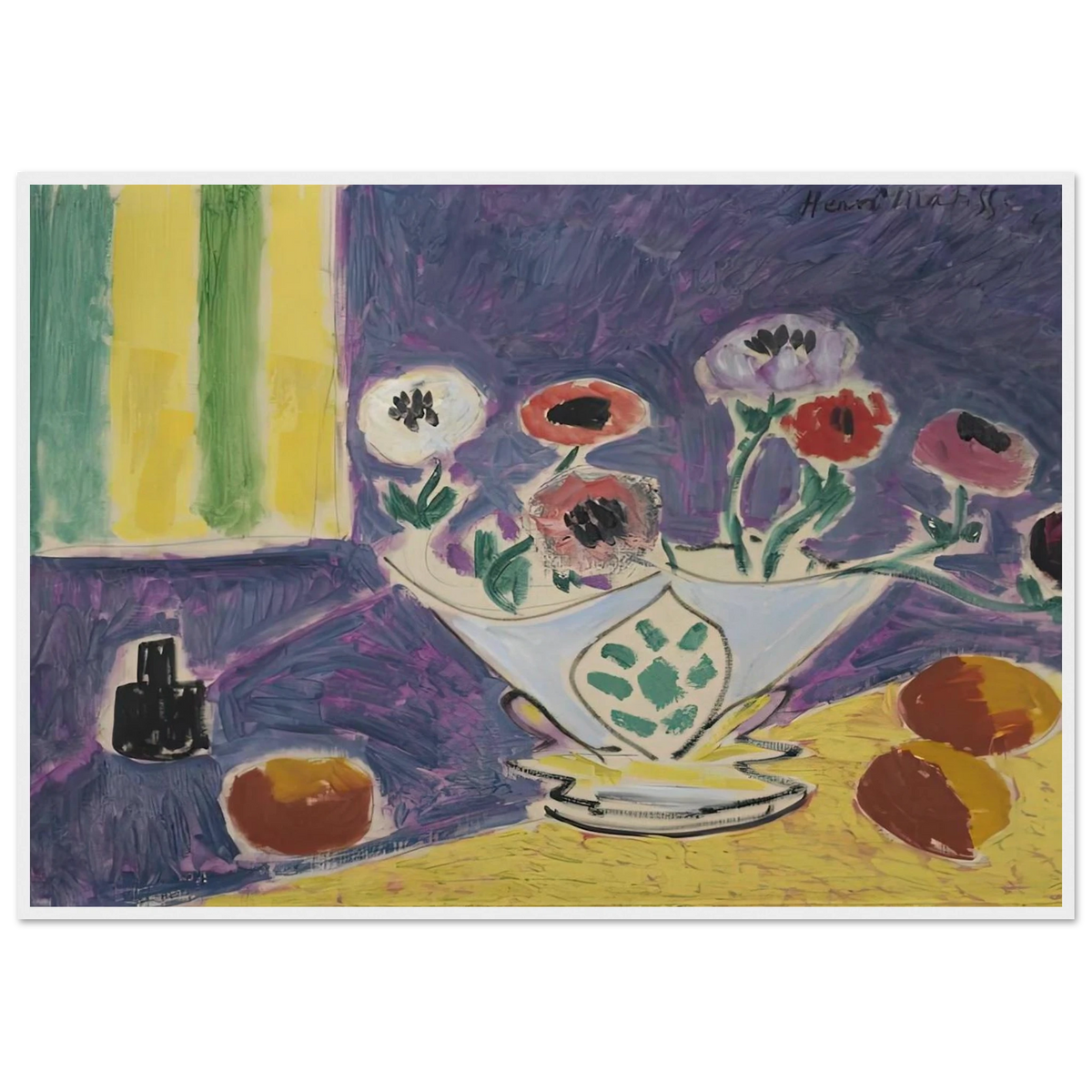 VASE D ANEMONES 1946 Framed Poster | Henri Matisse Framed Prints Wall Art | Henri Matisse Print