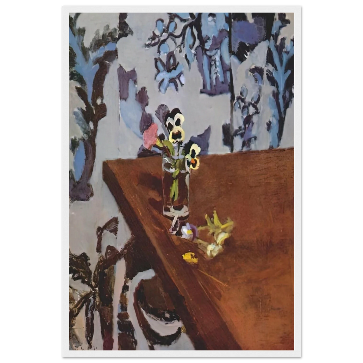 PANSIES ON A TABLE 1919 Framed Poster | Henri Matisse Framed Prints Wall Art | Henri Matisse Print