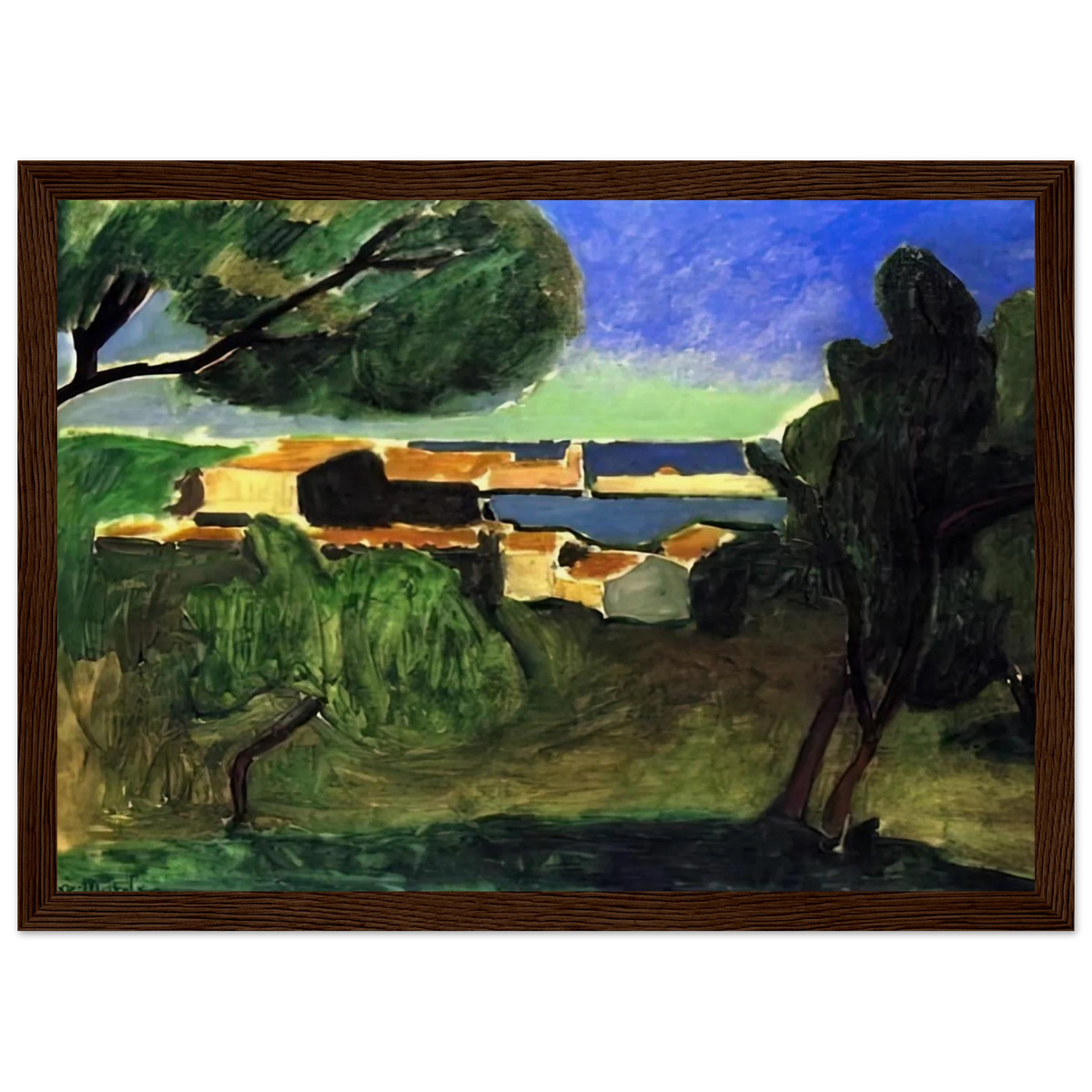 LANDSCAPE AT COLLIOURE III 1907 Framed Poster | Henri Matisse Framed Prints Wall Art | Henri Matisse Print
