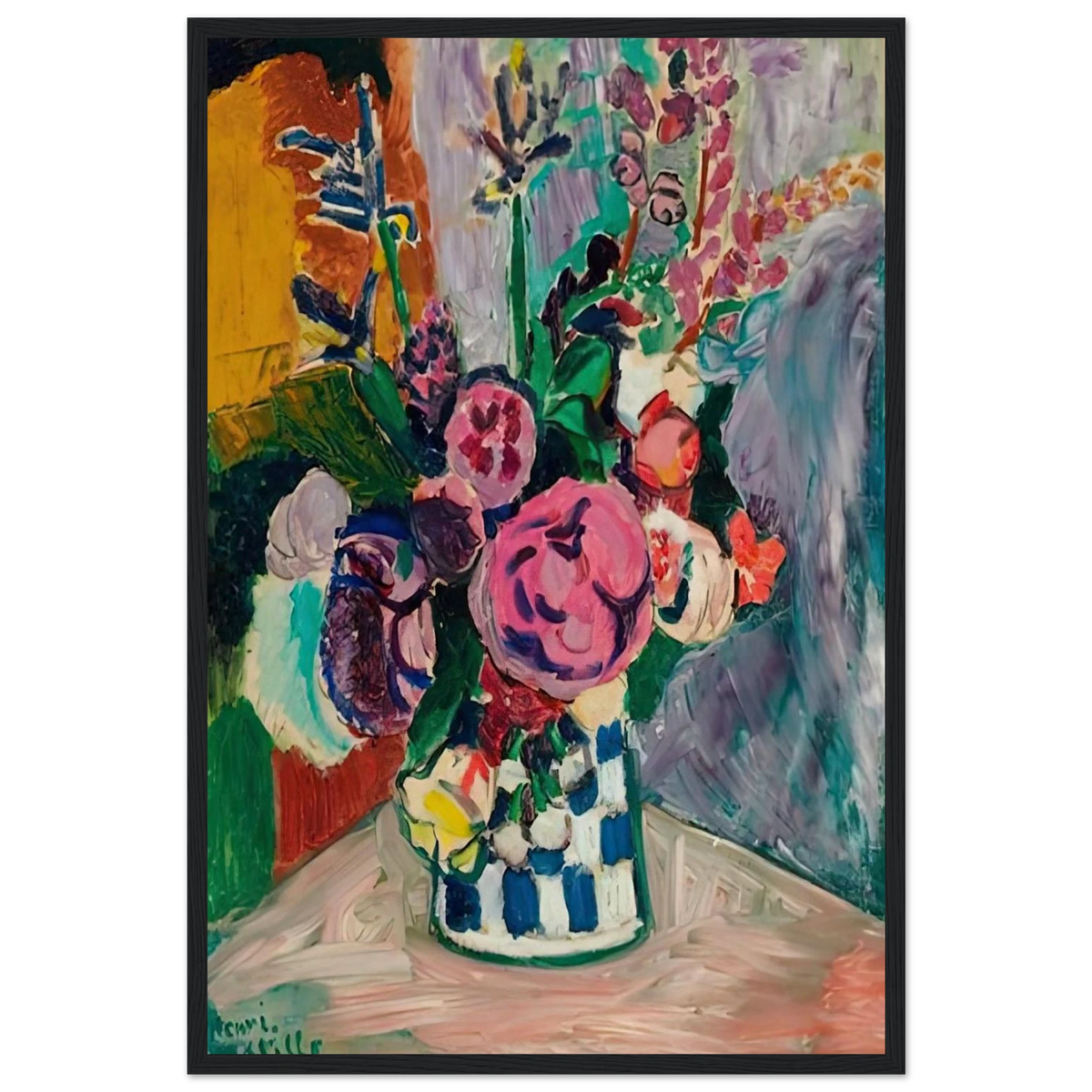 LES PIVOINES 1907 Framed Poster | Henri Matisse Framed Prints Wall Art | Henri Matisse Print