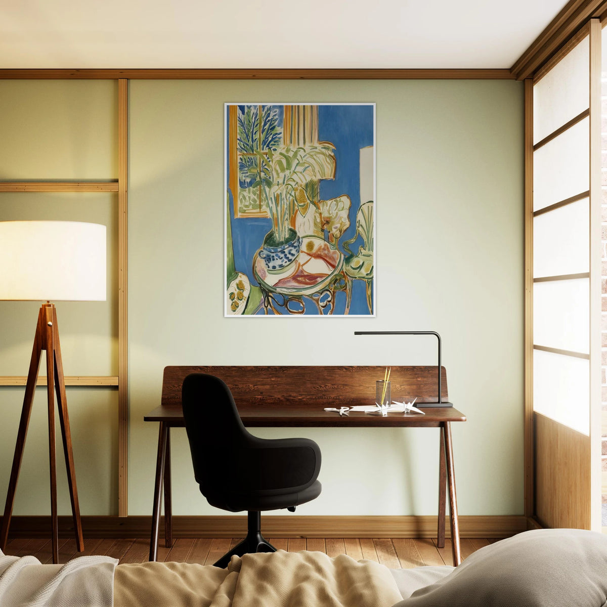 BLUE INTERIOR 1947 Framed Poster | Henri Matisse Framed Prints Wall Art | Henri Matisse Print