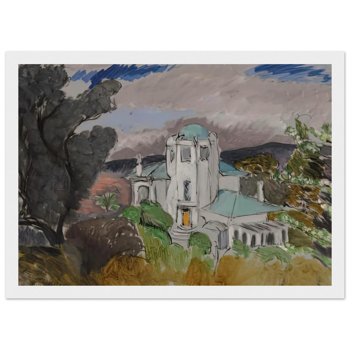 BLUE VILLA 1918 Framed Poster | Henri Matisse Framed Prints Wall Art | Henri Matisse Print