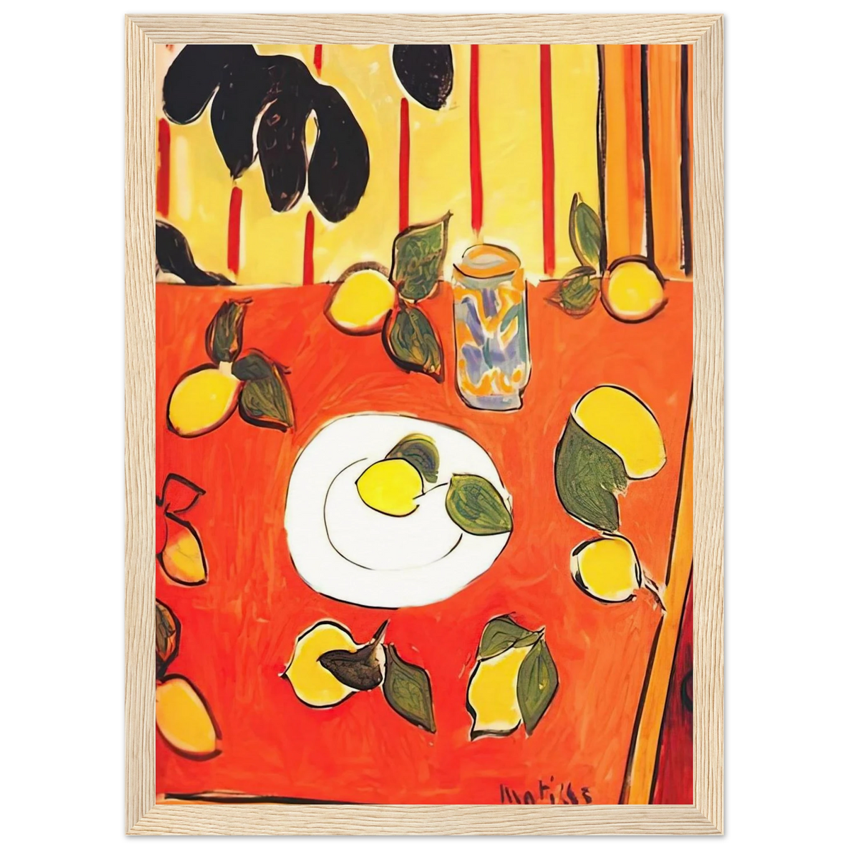 BLACK PHILODENDRON AND LEMONS 1943 Framed Poster | Henri Matisse Framed Prints Wall Art | Henri Matisse Print
