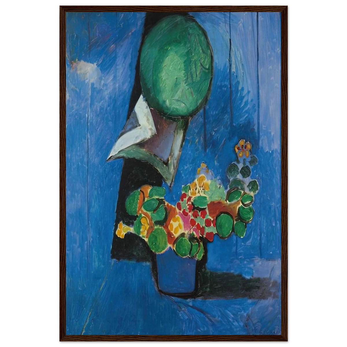 FLOWERS AND CERAMIC PLATE 1913 Framed Poster | Henri Matisse Framed Prints Wall Art | Henri Matisse Print