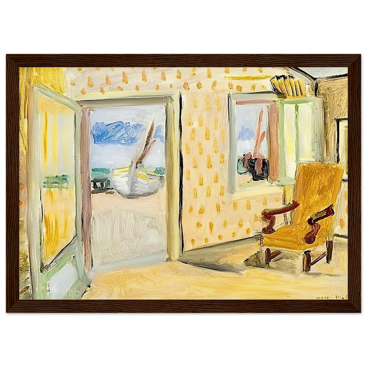 INTERIOR OPEN DOOR 1920 Framed Poster | Henri Matisse Framed Prints Wall Art | Henri Matisse Print