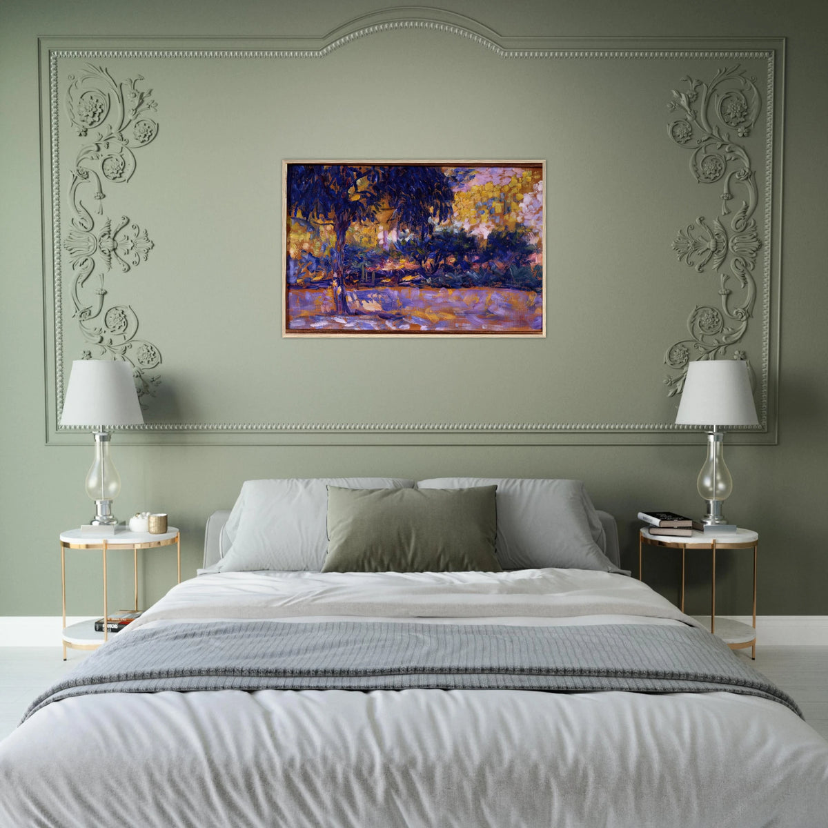 LANDSCAPE WITH EUCALYPTUS TREES AND RIVER TREES IN FRONT OF A RIVER 1908 Framed Poster | Henri Matisse Framed Prints Wall Art | Henri Matisse Print