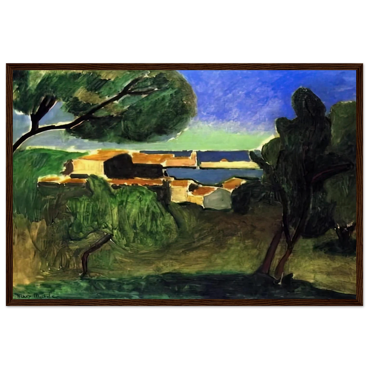 LANDSCAPE AT COLLIOURE III 1907 Framed Poster | Henri Matisse Framed Prints Wall Art | Henri Matisse Print