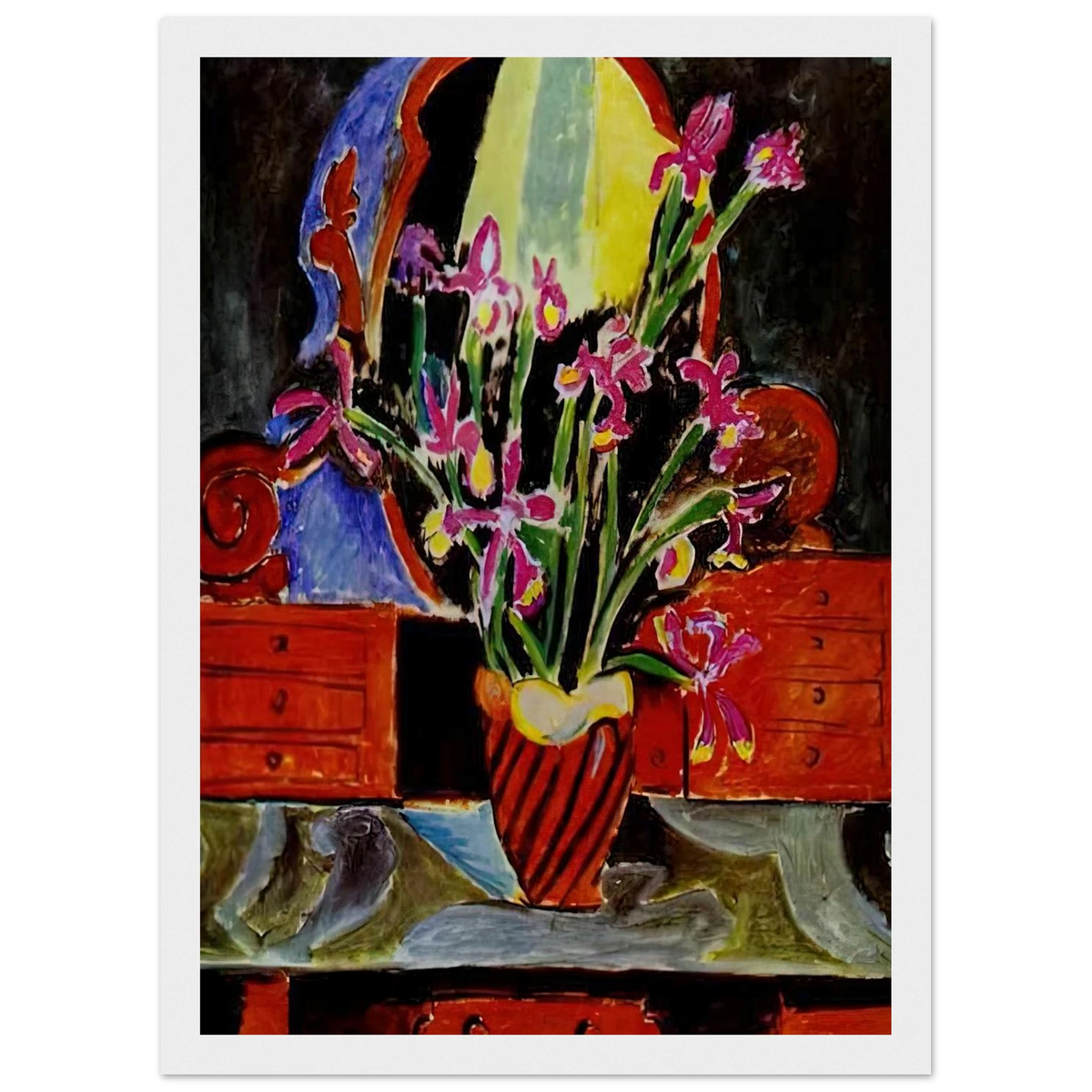 VASE OF IRISES 1912 Framed Poster | Henri Matisse Framed Prints Wall Art | Henri Matisse Print