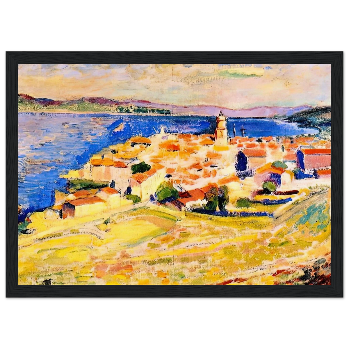 VIEW OF SAINT TROPEZ 1904 Framed Poster | Henri Matisse Framed Prints Wall Art | Henri Matisse Print