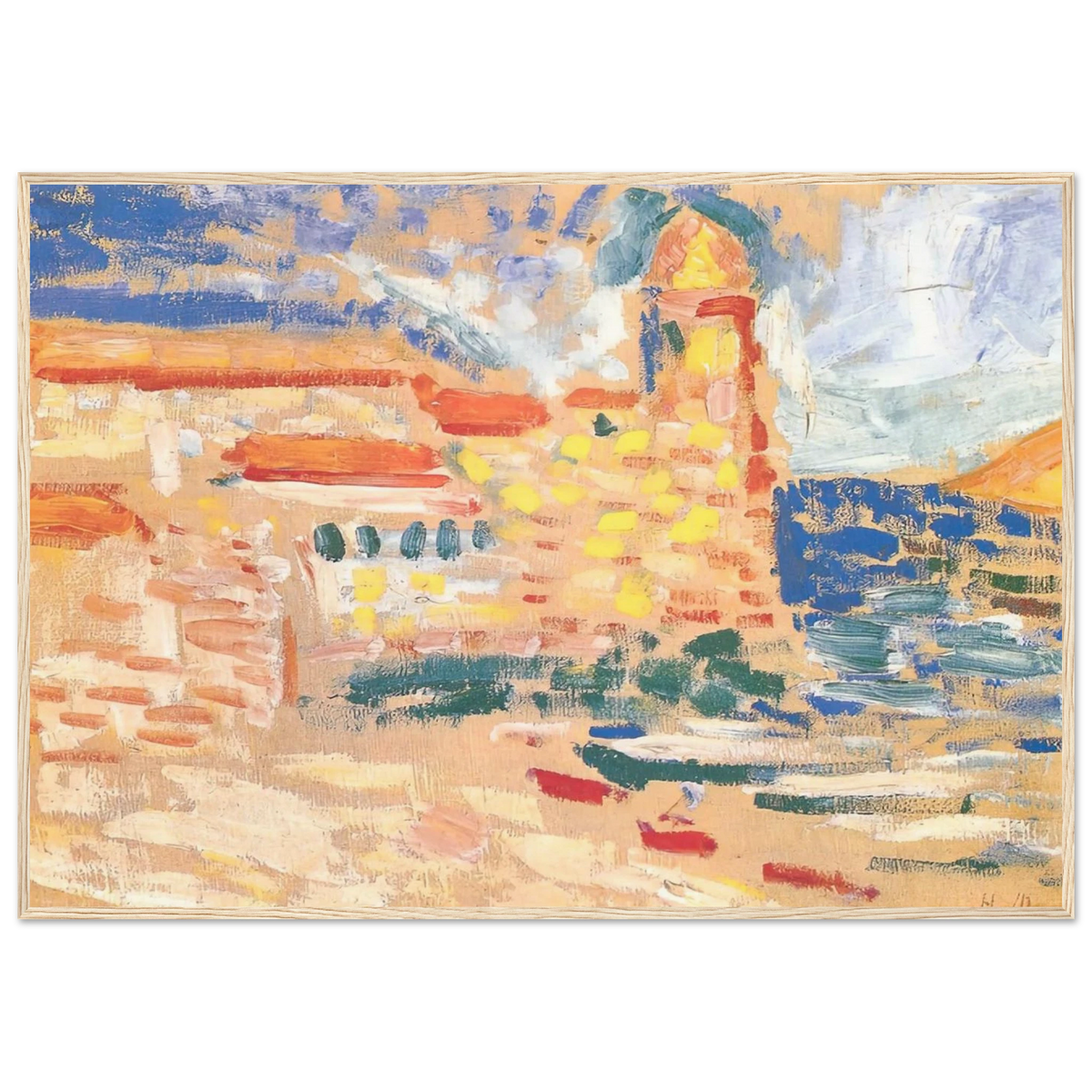 VIEW OF COLLIOURE WITH CHURCH 1905 Framed Poster | Henri Matisse Framed Prints Wall Art | Henri Matisse Print