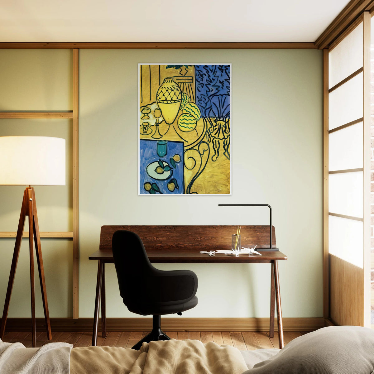 INTERIOR IN YELLOW 1946 Framed Poster | Henri Matisse Framed Prints Wall Art | Henri Matisse Print