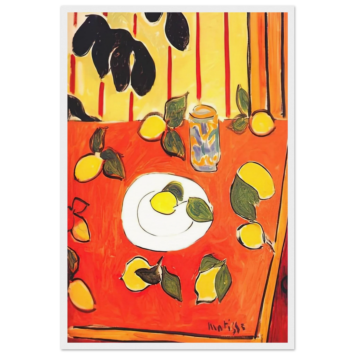 BLACK PHILODENDRON AND LEMONS 1943 Framed Poster | Henri Matisse Framed Prints Wall Art | Henri Matisse Print