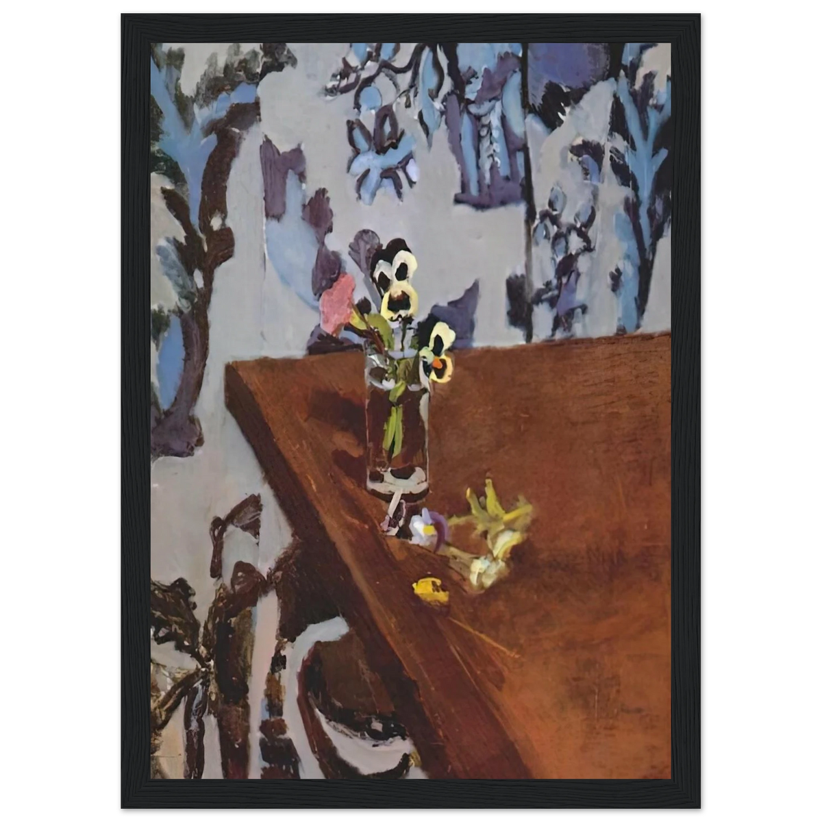 PANSIES ON A TABLE 1919 Framed Poster | Henri Matisse Framed Prints Wall Art | Henri Matisse Print