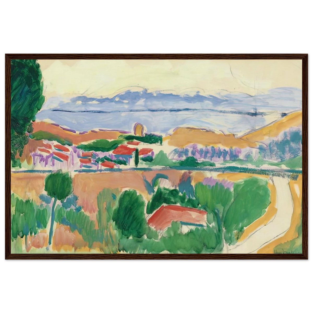 VUE DE COLLIOURE 1906 Framed Poster | Henri Matisse Framed Prints Wall Art | Henri Matisse Print