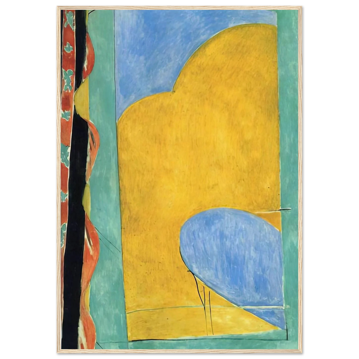 THE YELLOW CURTAIN Framed Poster | Henri Matisse Framed Prints Wall Art | Henri Matisse Print