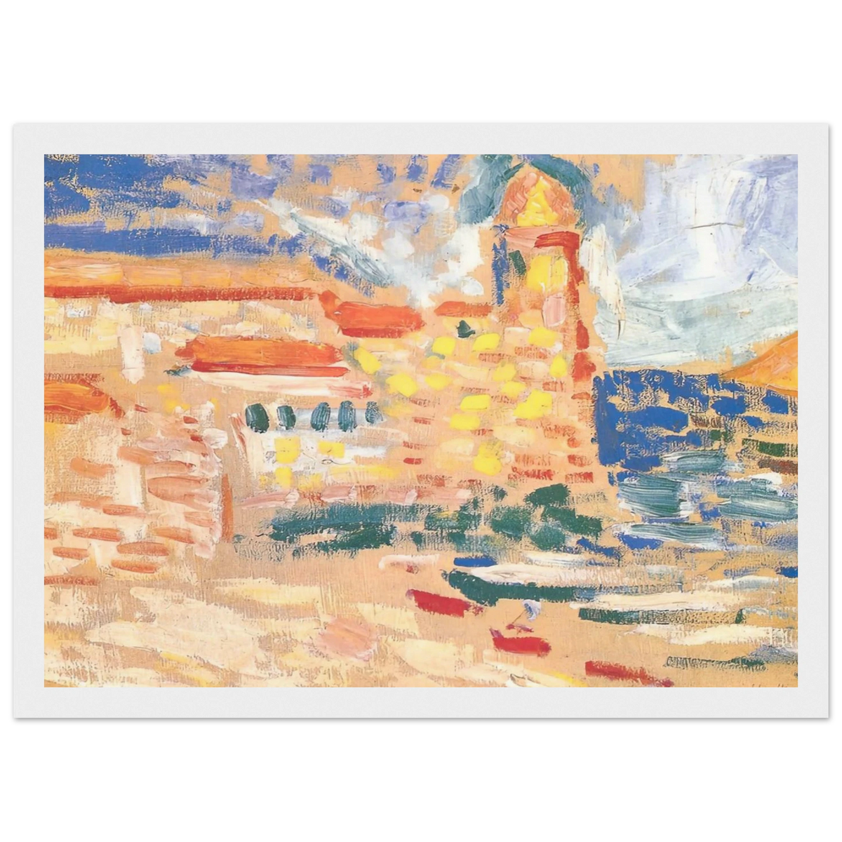 VIEW OF COLLIOURE WITH CHURCH 1905 Framed Poster | Henri Matisse Framed Prints Wall Art | Henri Matisse Print
