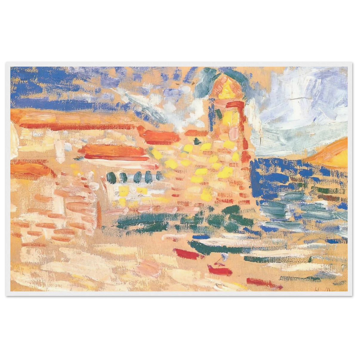 VIEW OF COLLIOURE WITH CHURCH 1905 Framed Poster | Henri Matisse Framed Prints Wall Art | Henri Matisse Print