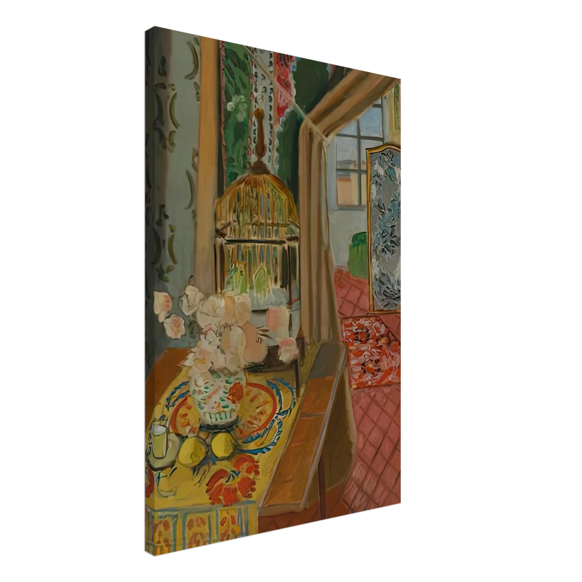 INTERIOR FLOWERS AND PARAKEETS 1924 Canvas | Henri Matisse Canvas | Henri Matisse Print