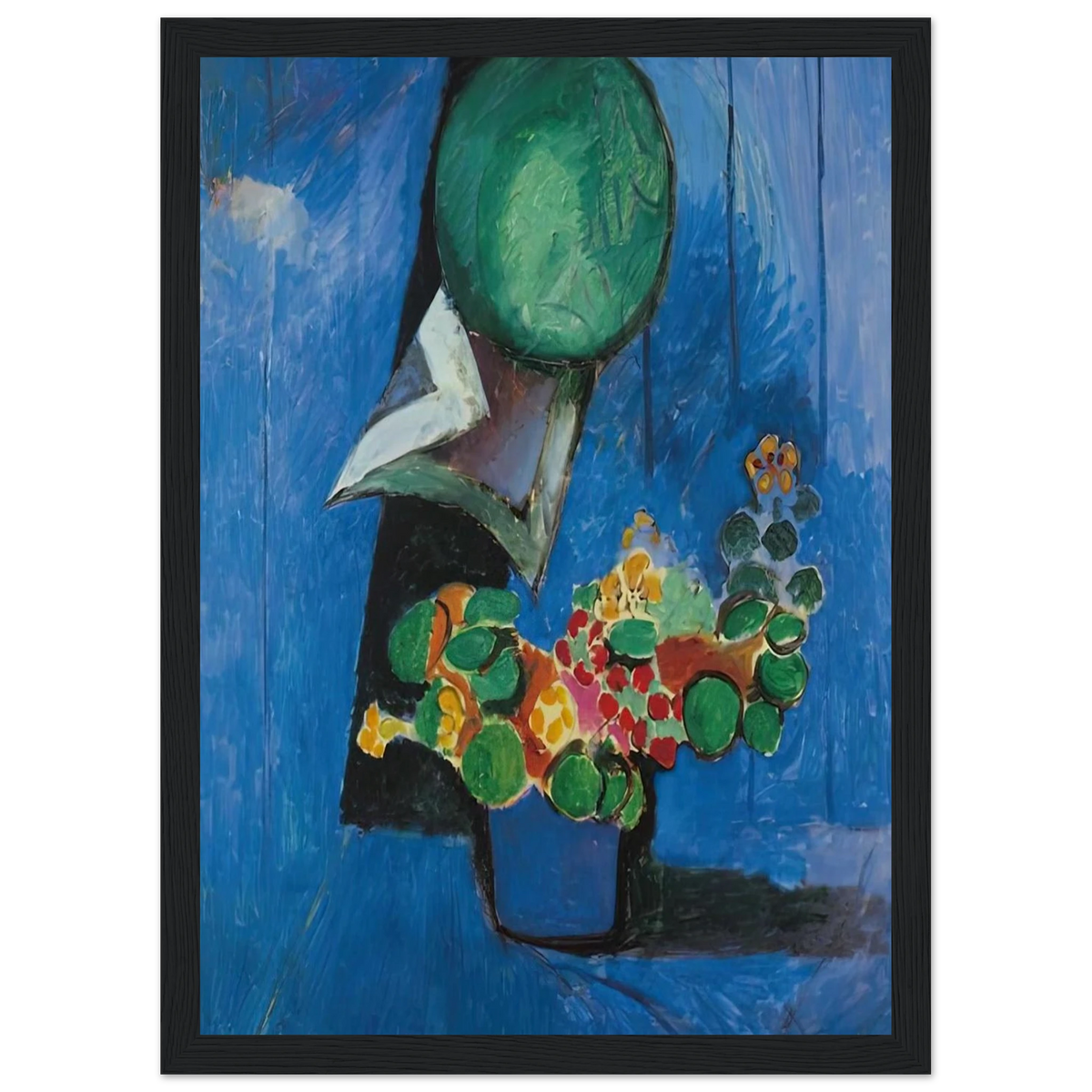 FLOWERS AND CERAMIC PLATE 1913 Framed Poster | Henri Matisse Framed Prints Wall Art | Henri Matisse Print