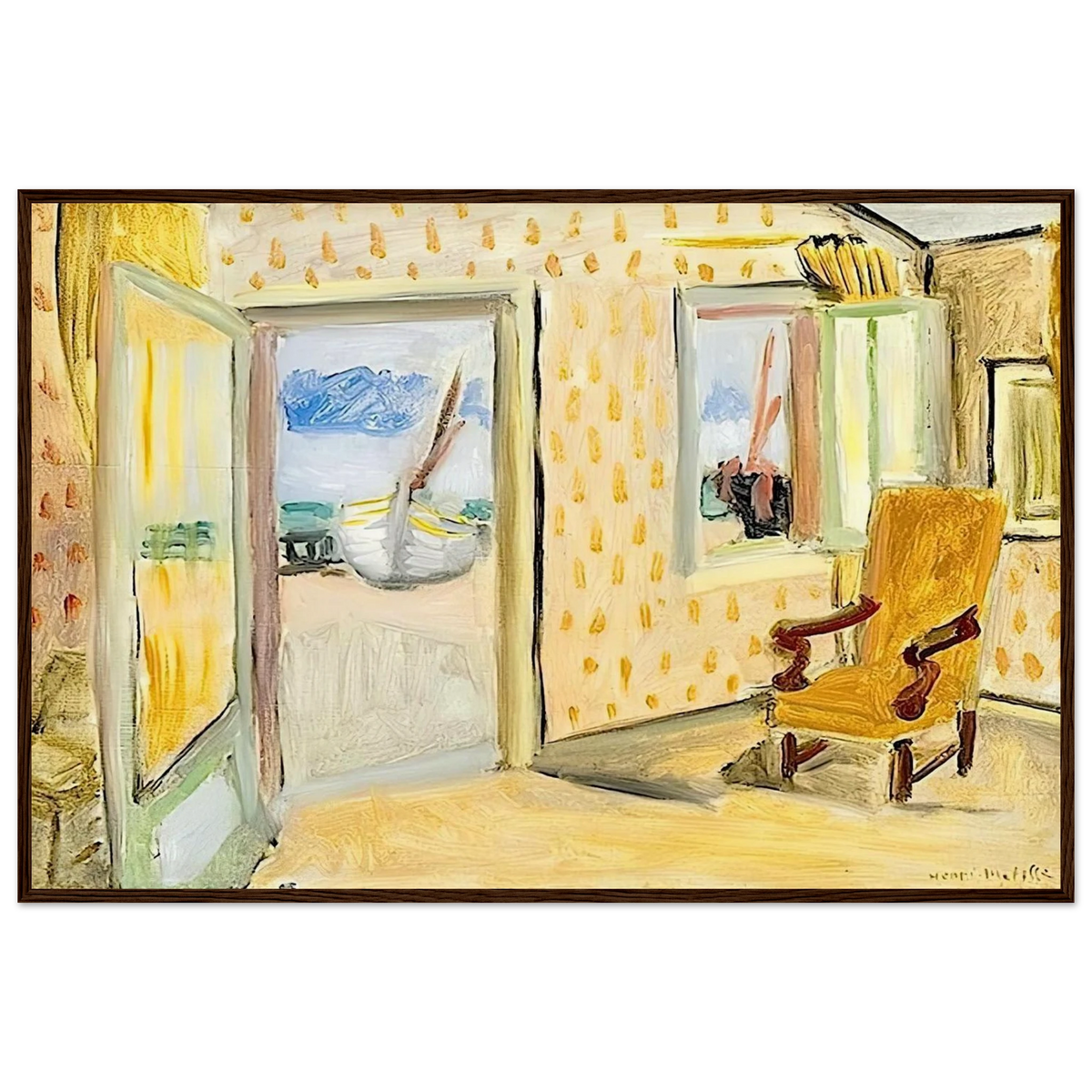 INTERIOR OPEN DOOR 1920 Framed Poster | Henri Matisse Framed Prints Wall Art | Henri Matisse Print