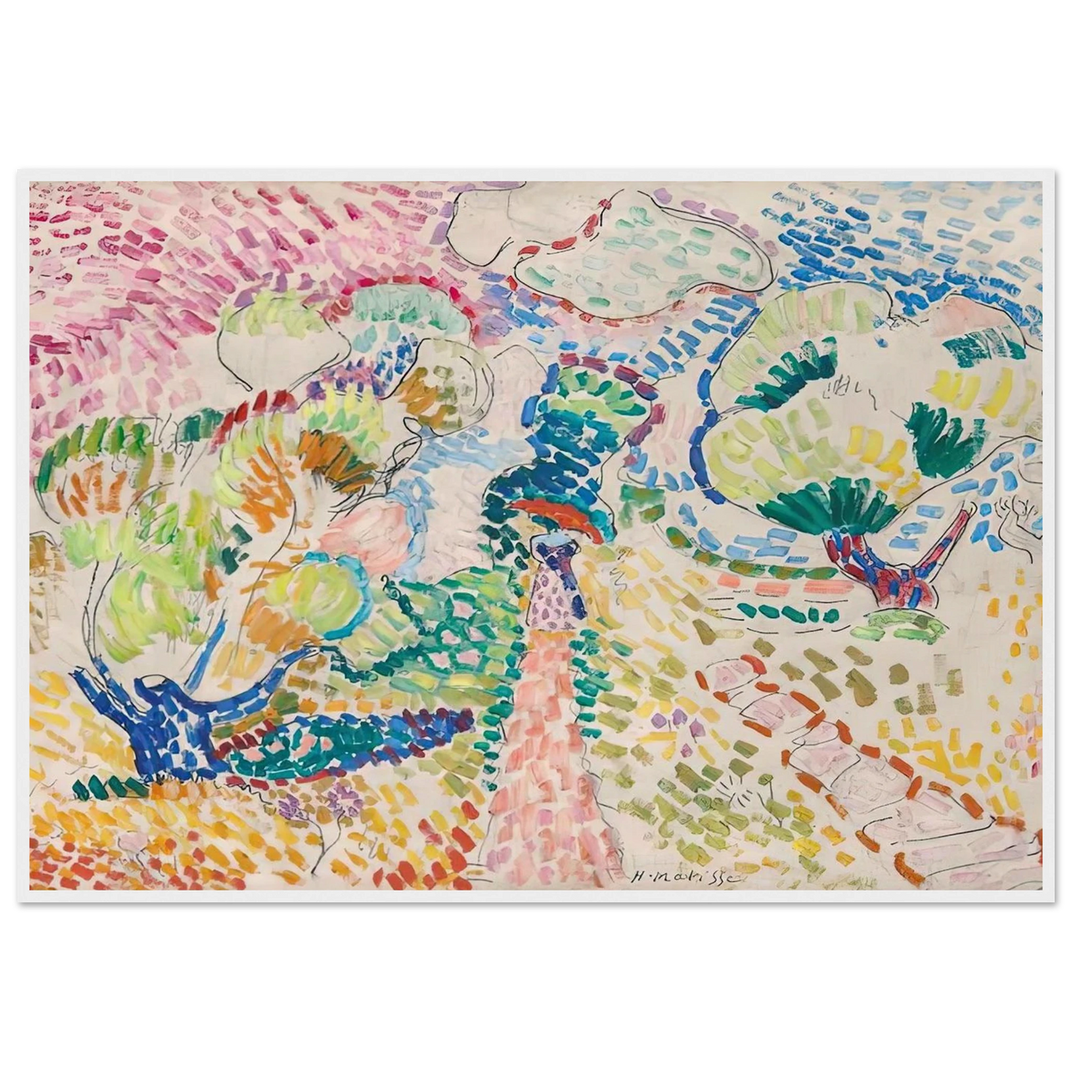MADAME MATISSE IN THE OLIVE GROVE 1905 Framed Poster | Henri Matisse Framed Prints Wall Art | Henri Matisse Print