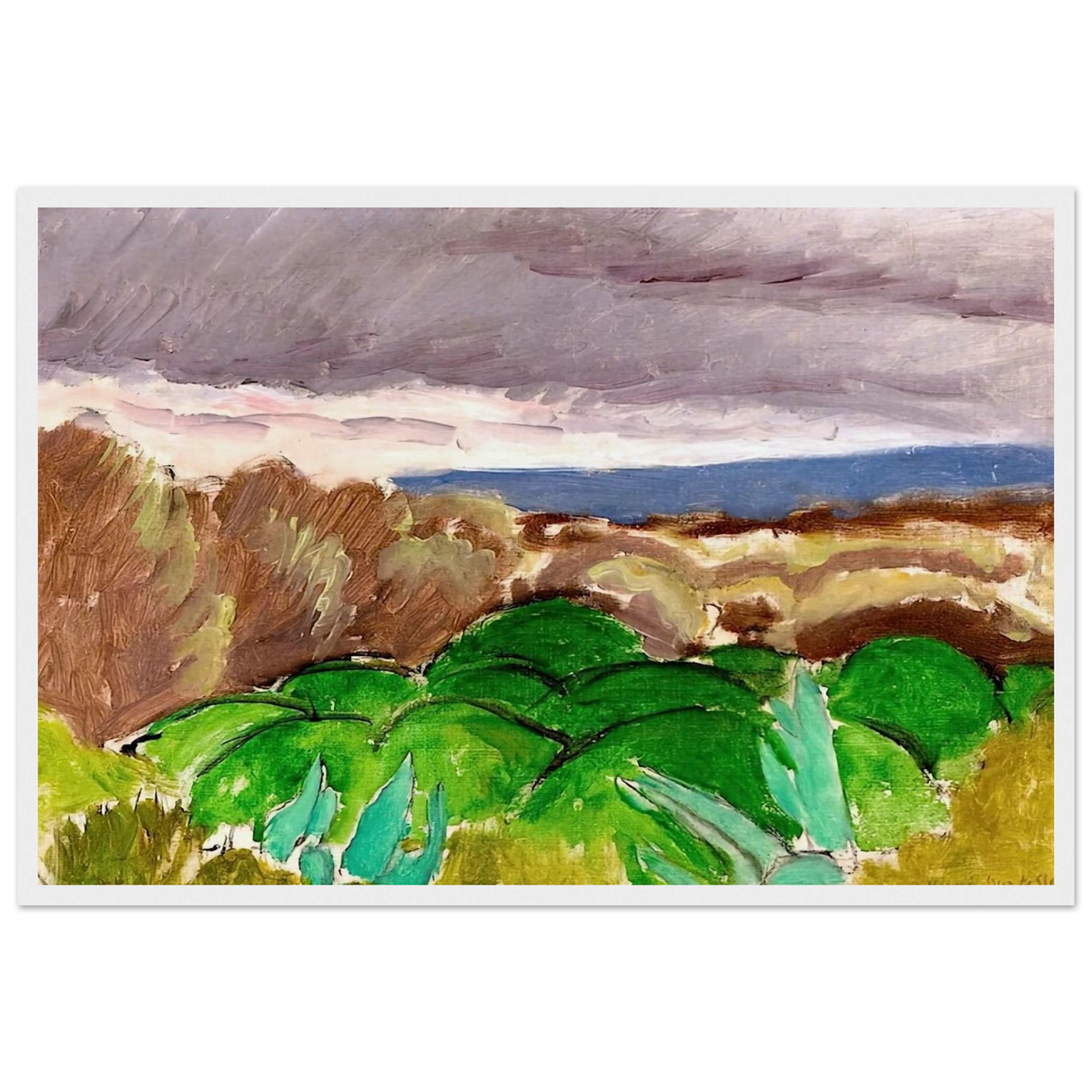 CAGNES LANDSCAPE IN STORMY WEATHER 1917 Framed Poster | Henri Matisse Framed Prints Wall Art | Henri Matisse Print
