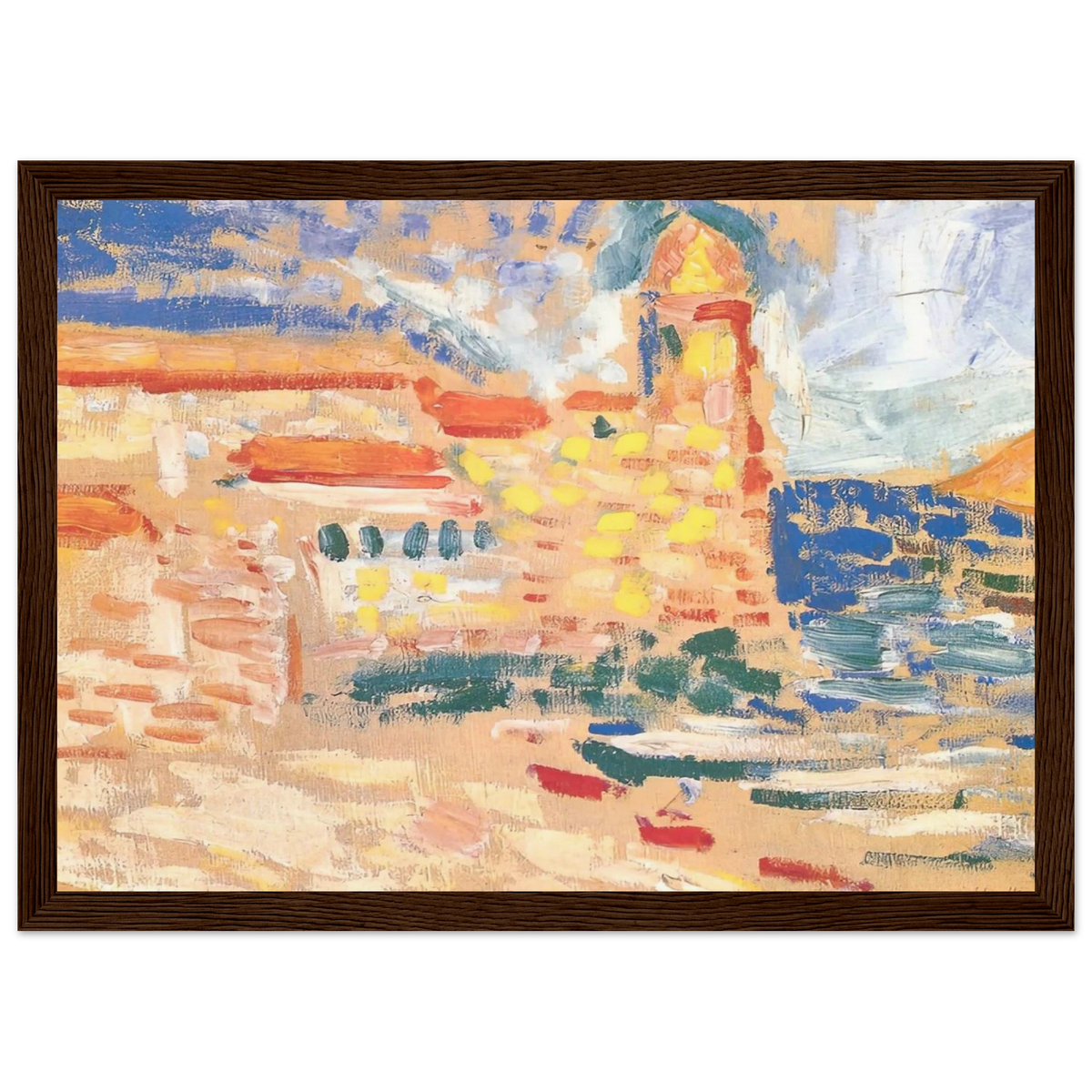 VIEW OF COLLIOURE WITH CHURCH 1905 Framed Poster | Henri Matisse Framed Prints Wall Art | Henri Matisse Print