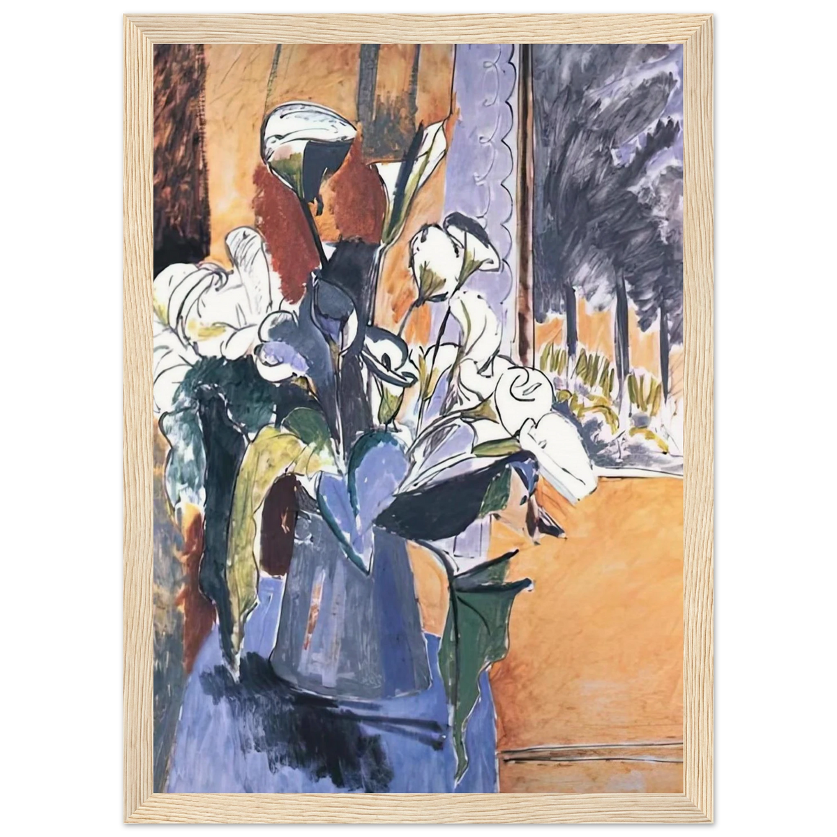 FLOWERS ON THE WINDOWSILL 1913 Framed Poster | Henri Matisse Framed Prints Wall Art | Henri Matisse Print