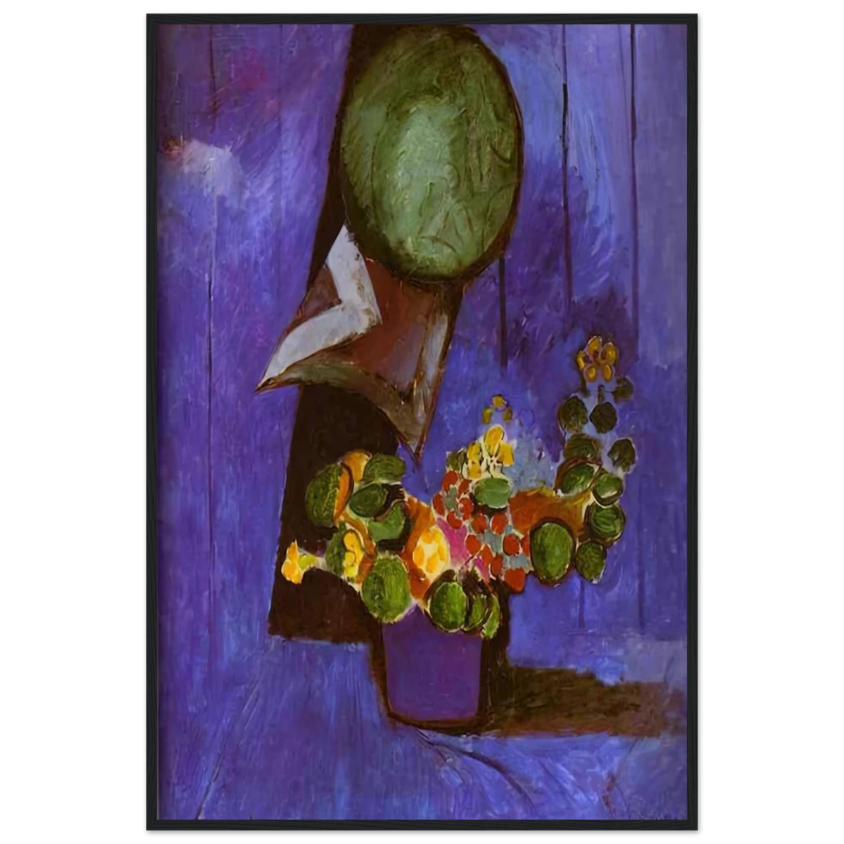 FLOWERS AND CERAMIC PLATE Framed Poster | Henri Matisse Framed Prints Wall Art | Henri Matisse Print