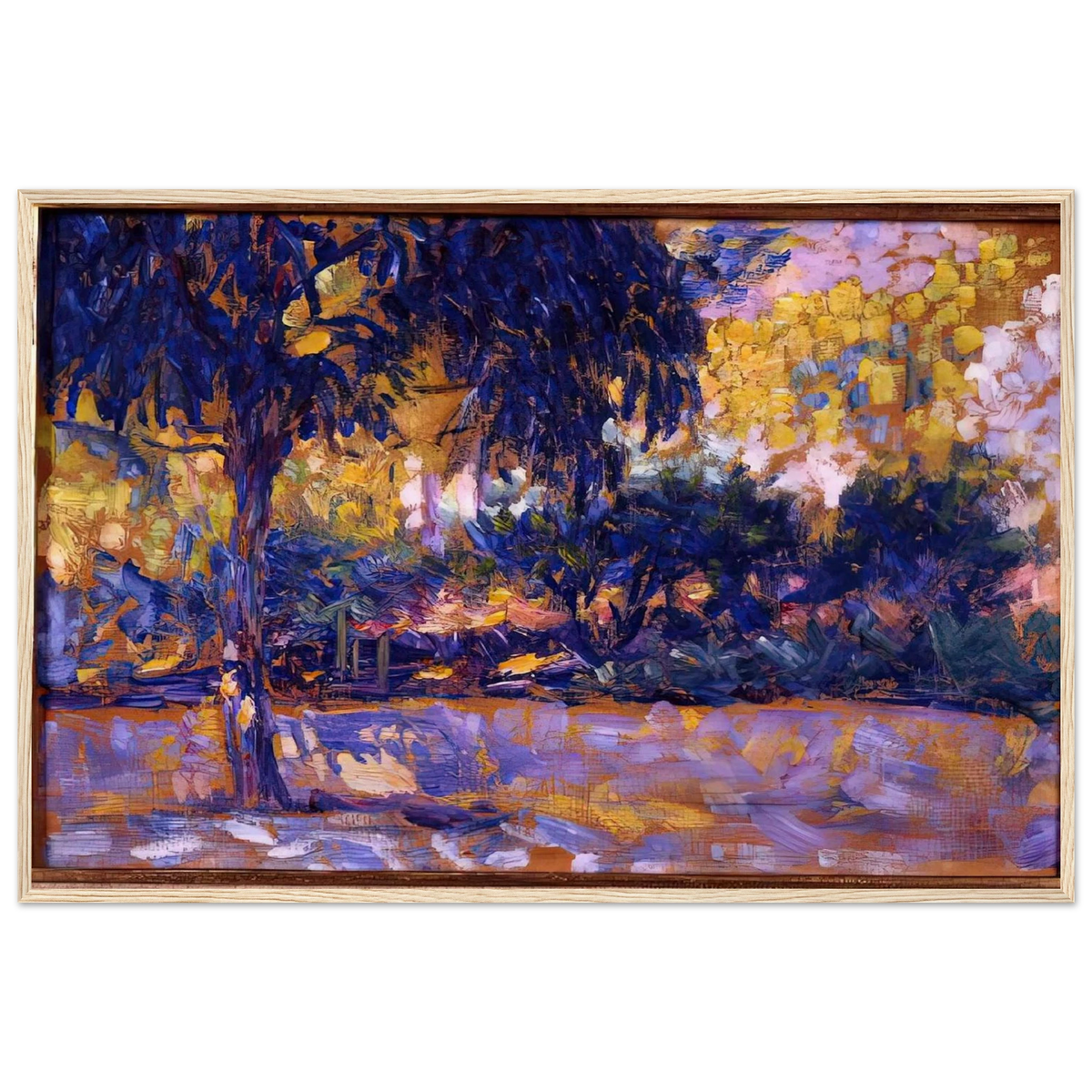 LANDSCAPE WITH EUCALYPTUS TREES AND RIVER TREES IN FRONT OF A RIVER 1908 Framed Poster | Henri Matisse Framed Prints Wall Art | Henri Matisse Print