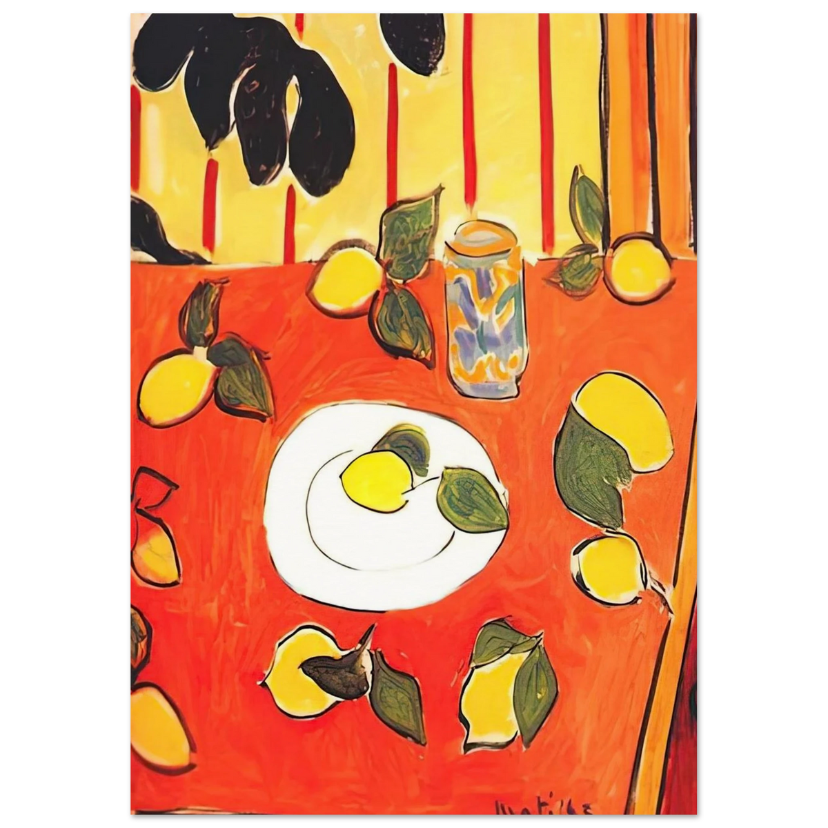 BLACK PHILODENDRON AND LEMONS 1943 Poster | Henri Matisse Poster | Henri Matisse Print