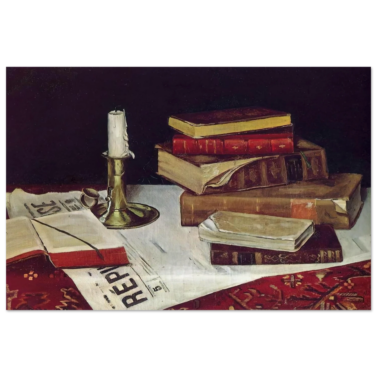 STILL LIFE WITH BOOKS AND CANDLE 1890 Poster | Henri Matisse Poster | Henri Matisse Print