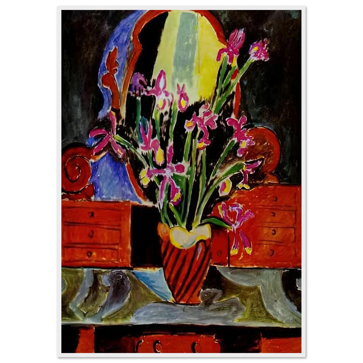 VASE OF IRISES 1912 Framed Poster | Henri Matisse Framed Prints Wall Art | Henri Matisse Print
