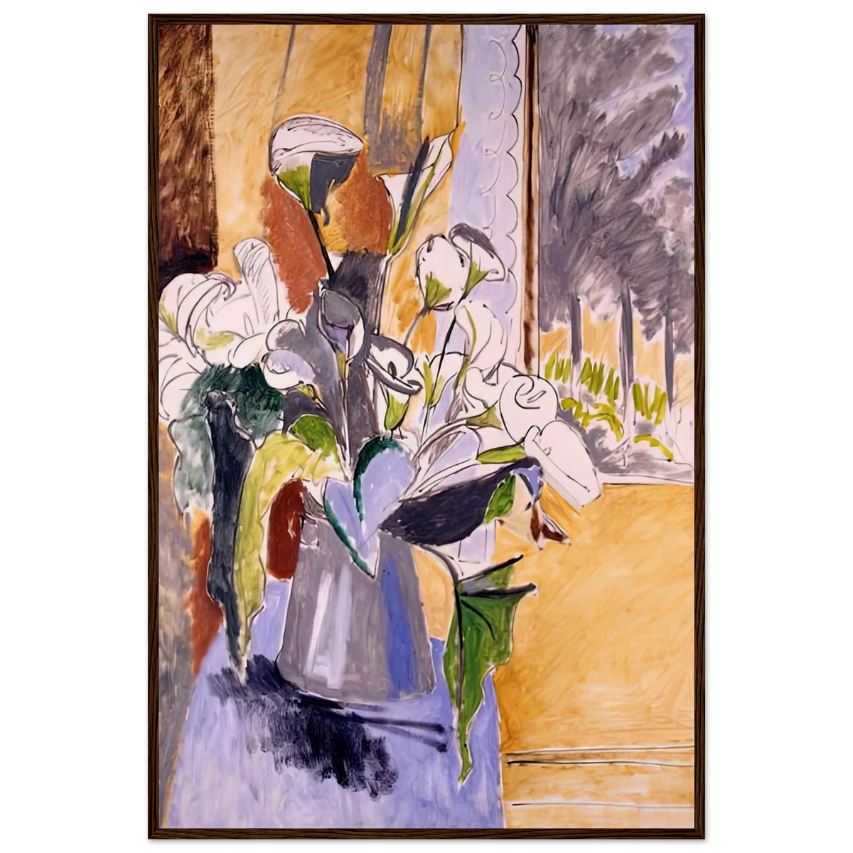 BOUQUET OF FLOWERS ON A VERANDA 1912 Framed Poster | Henri Matisse Framed Prints Wall Art | Henri Matisse Print