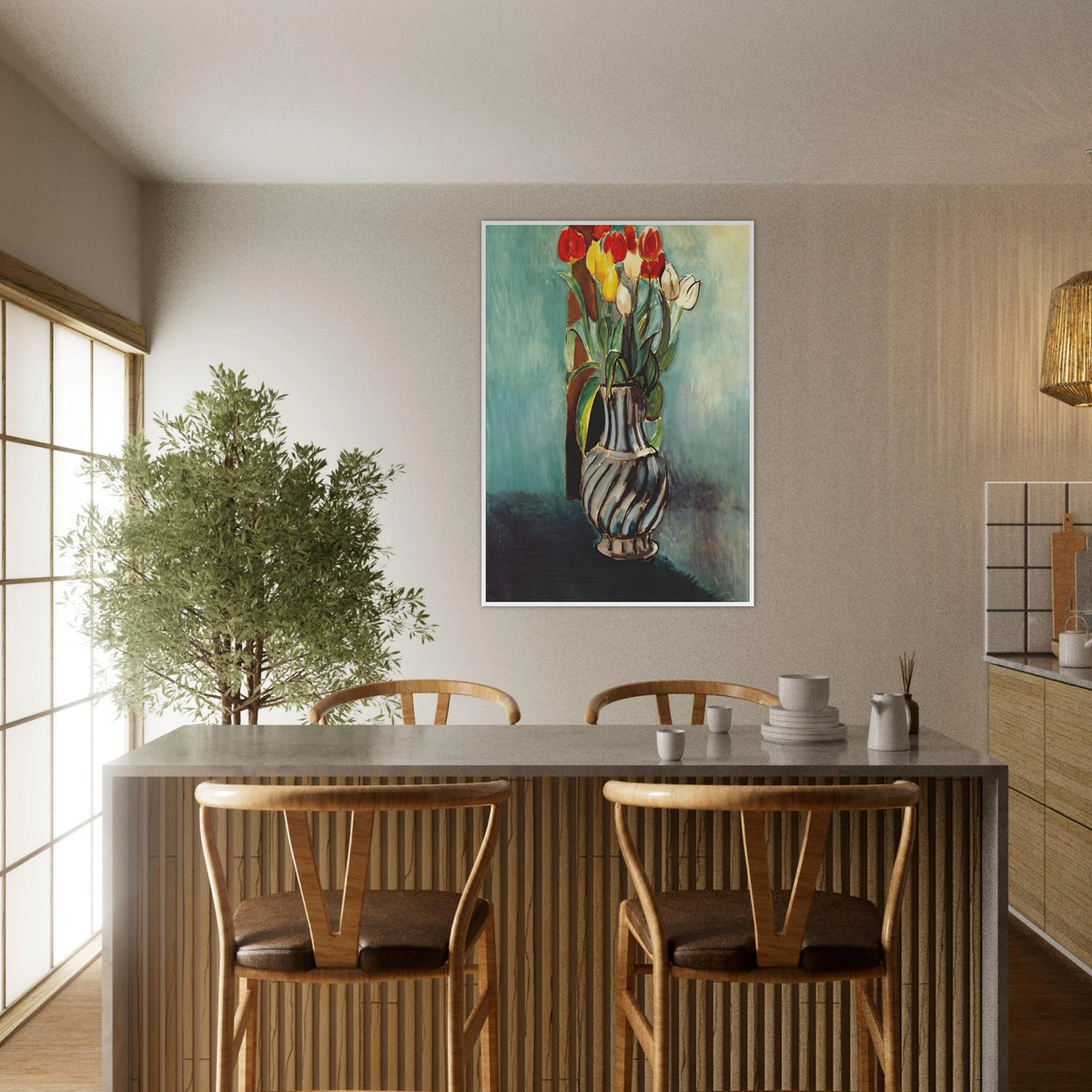 ME MYSELF STENDHAL VASE OF TULIPS 1914 Framed Poster | Henri Matisse Framed Prints Wall Art | Henri Matisse Print