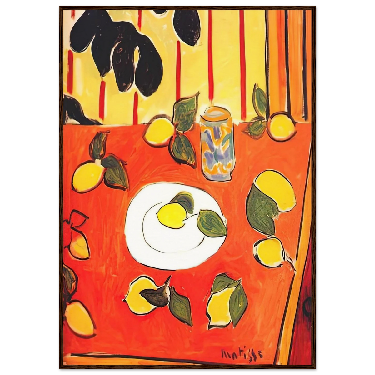 BLACK PHILODENDRON AND LEMONS 1943 Framed Poster | Henri Matisse Framed Prints Wall Art | Henri Matisse Print
