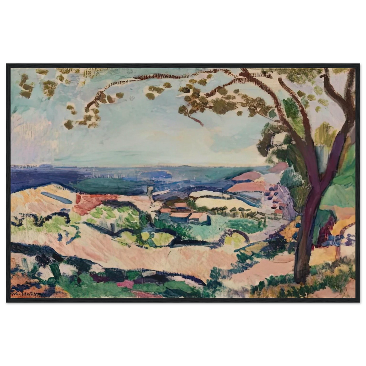 COLLIOURE LANDSCAPE 1906 Framed Poster | Henri Matisse Framed Prints Wall Art | Henri Matisse Print