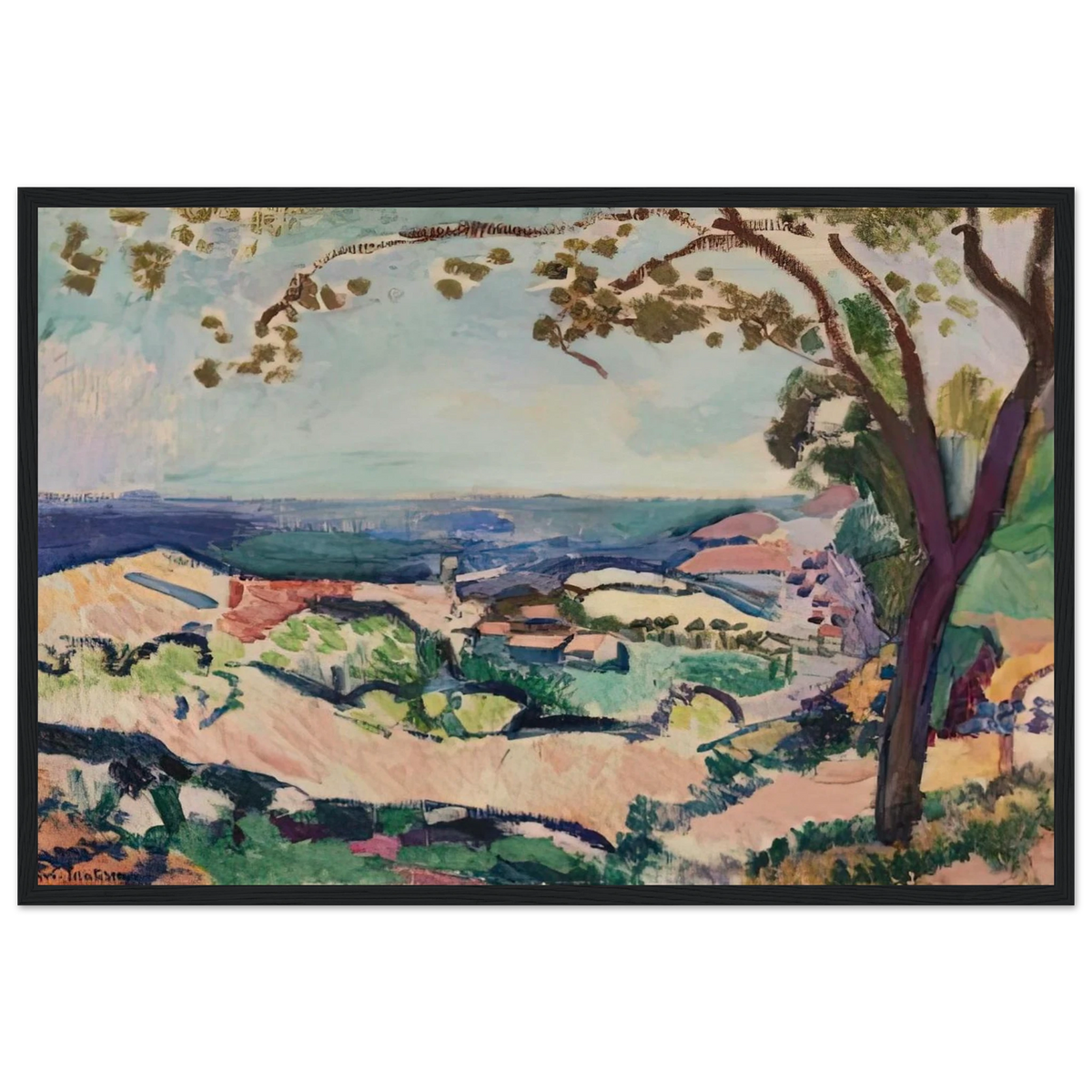 COLLIOURE LANDSCAPE 1906 Framed Poster | Henri Matisse Framed Prints Wall Art | Henri Matisse Print