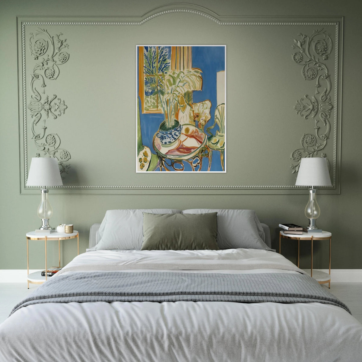BLUE INTERIOR 1947 Framed Poster | Henri Matisse Framed Prints Wall Art | Henri Matisse Print