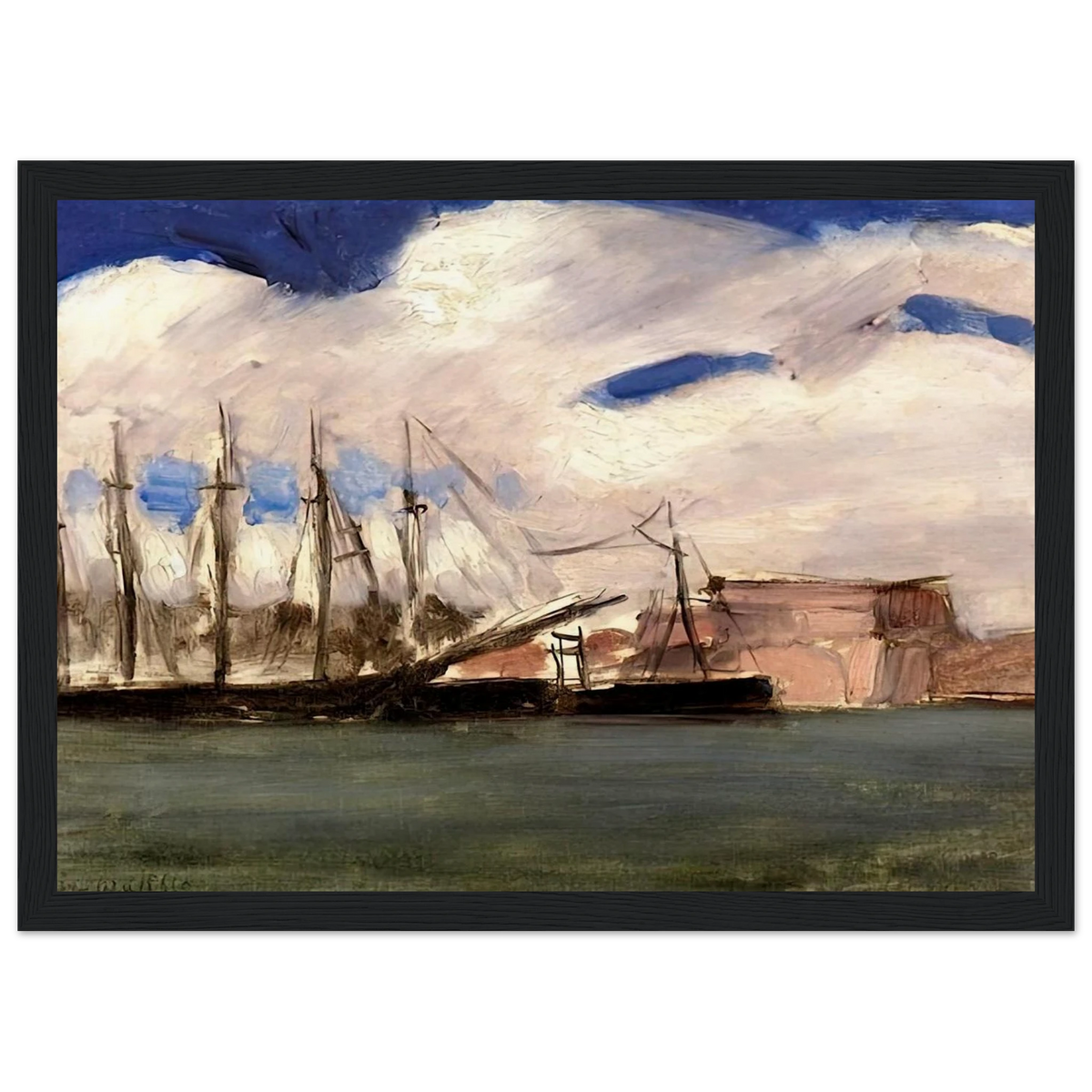 WHITE CLOUDS THE OLD PORT OF MARSEILLE 1918 Framed Poster | Henri Matisse Framed Prints Wall Art | Henri Matisse Print