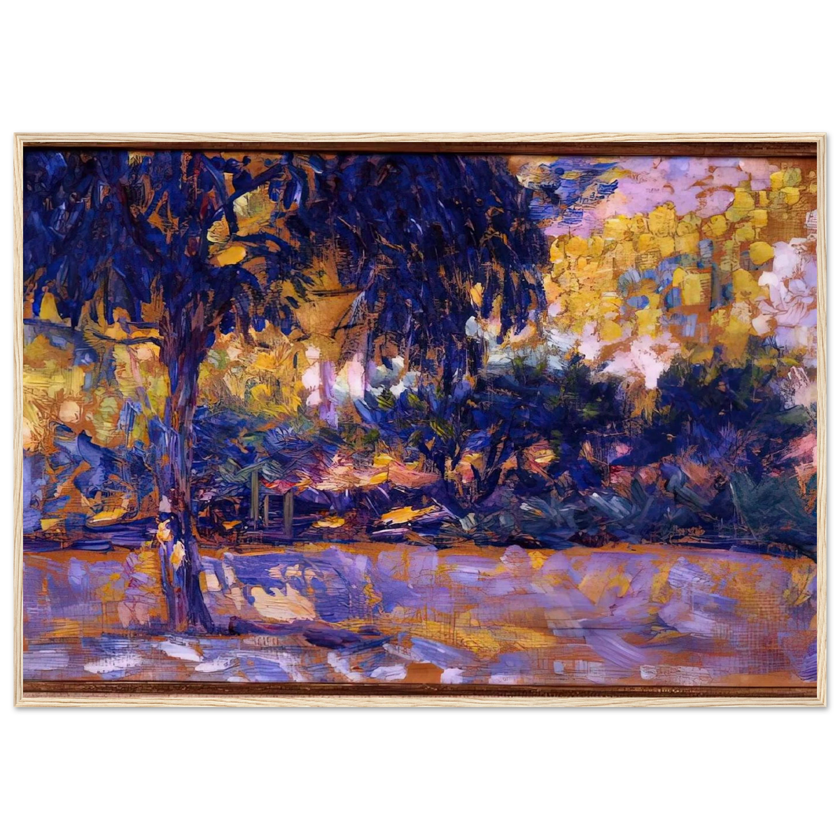 LANDSCAPE WITH EUCALYPTUS TREES AND RIVER TREES IN FRONT OF A RIVER 1908 Framed Poster | Henri Matisse Framed Prints Wall Art | Henri Matisse Print