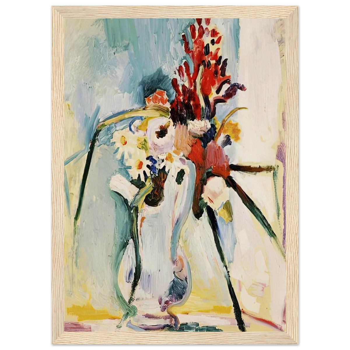 FLOWERS IN A PITCHER 1908 Framed Poster | Henri Matisse Framed Prints Wall Art | Henri Matisse Print