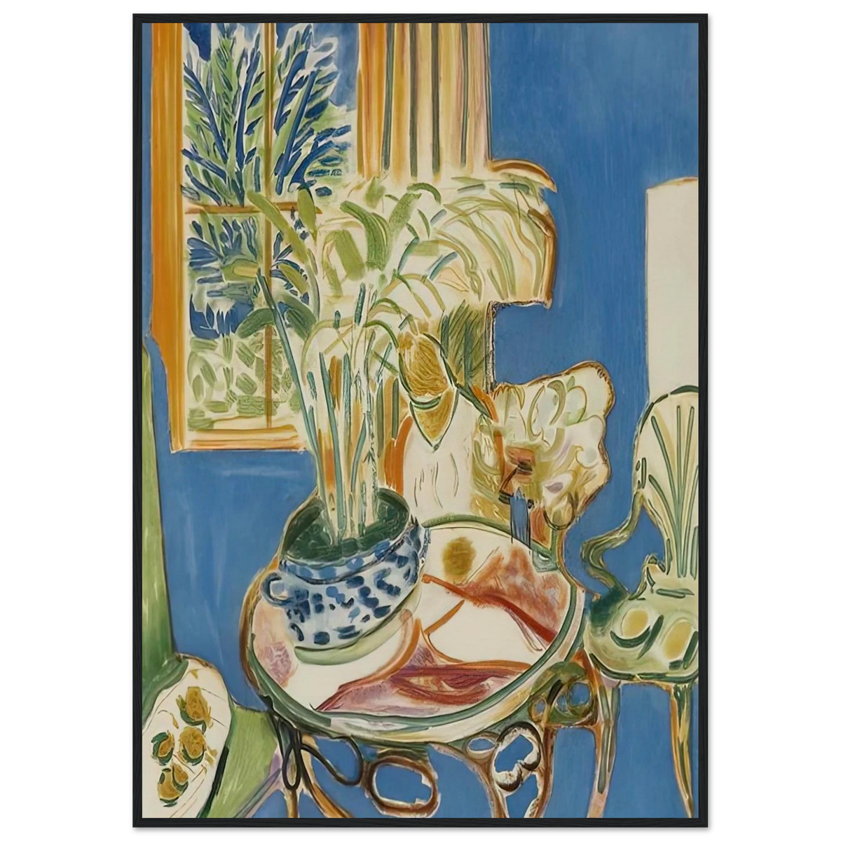 BLUE INTERIOR 1947 Framed Poster | Henri Matisse Framed Prints Wall Art | Henri Matisse Print