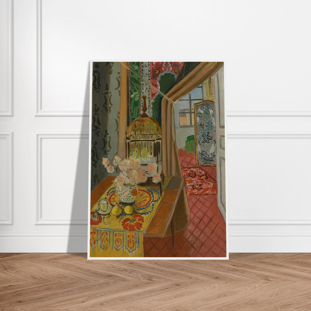 INTERIOR FLOWERS AND PARAKEETS 1924 Framed Poster | Henri Matisse Framed Prints Wall Art | Henri Matisse Print