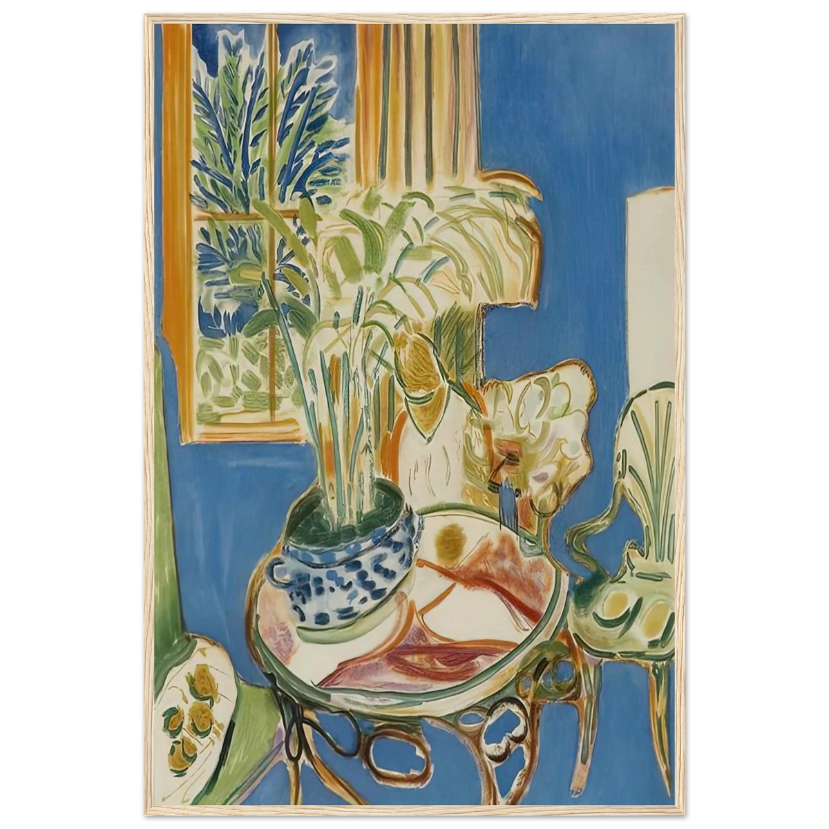 BLUE INTERIOR 1947 Framed Poster | Henri Matisse Framed Prints Wall Art | Henri Matisse Print