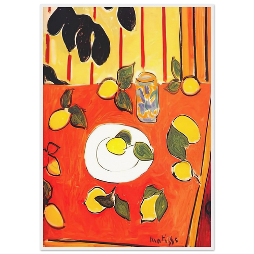 BLACK PHILODENDRON AND LEMONS 1943 Framed Poster | Henri Matisse Framed Prints Wall Art | Henri Matisse Print