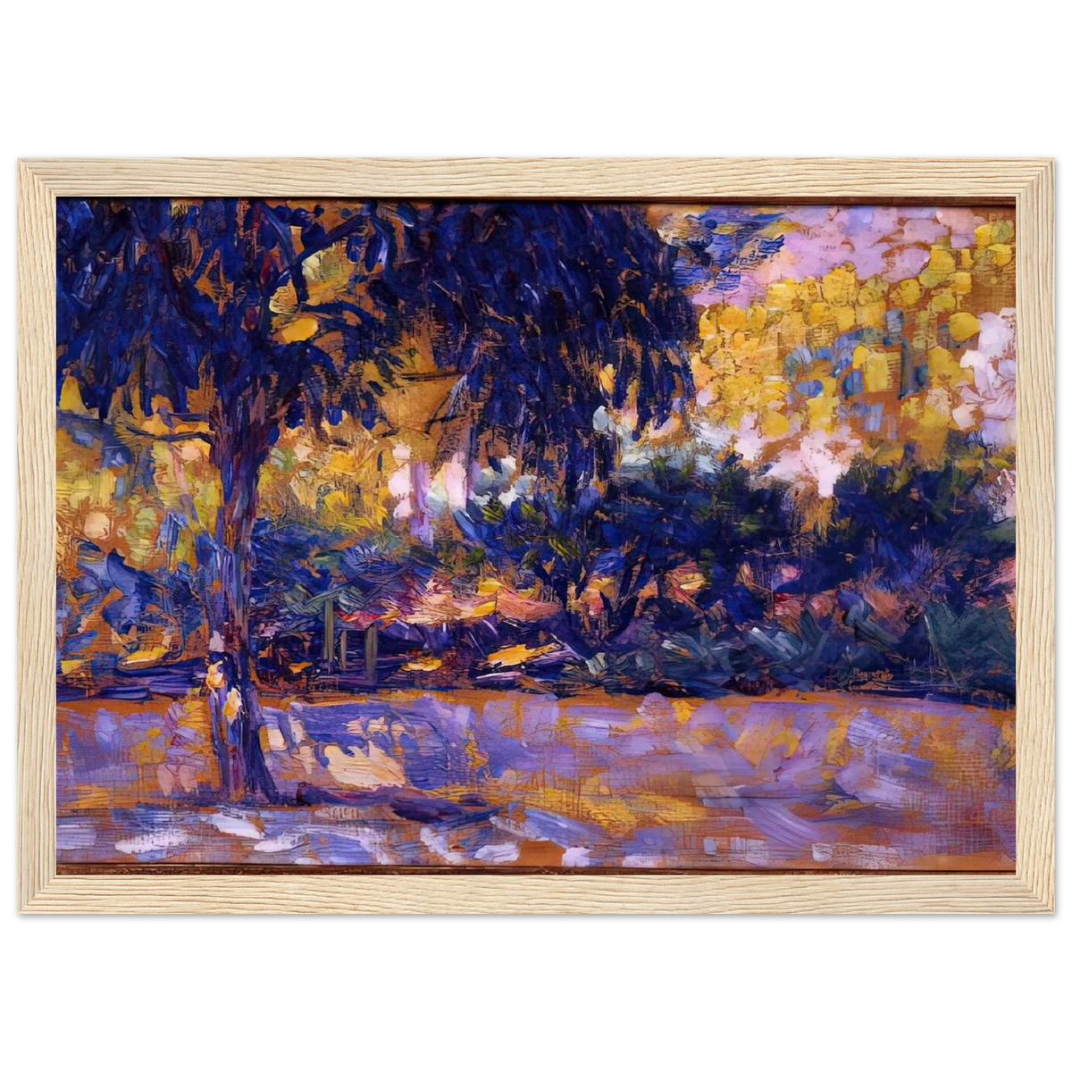 LANDSCAPE WITH EUCALYPTUS TREES AND RIVER TREES IN FRONT OF A RIVER 1908 Framed Poster | Henri Matisse Framed Prints Wall Art | Henri Matisse Print