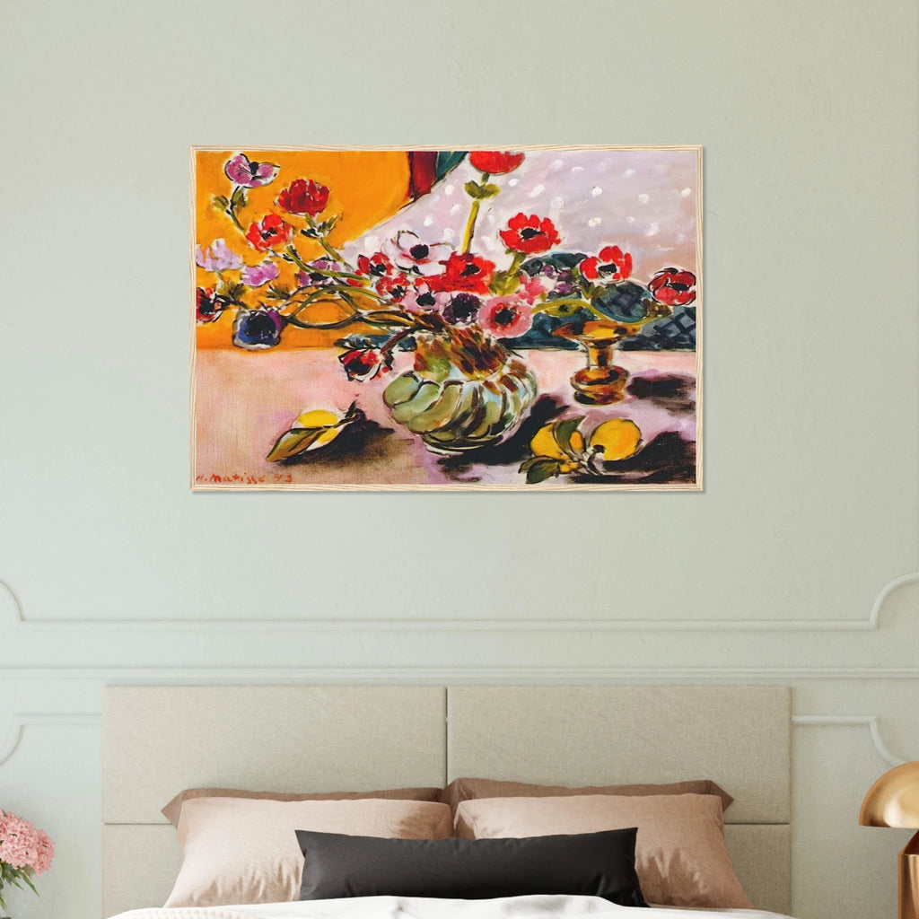 ANEMONES AND CHINESE VASE 1943 Framed Poster | Henri Matisse Framed Prints Wall Art | Henri Matisse Print