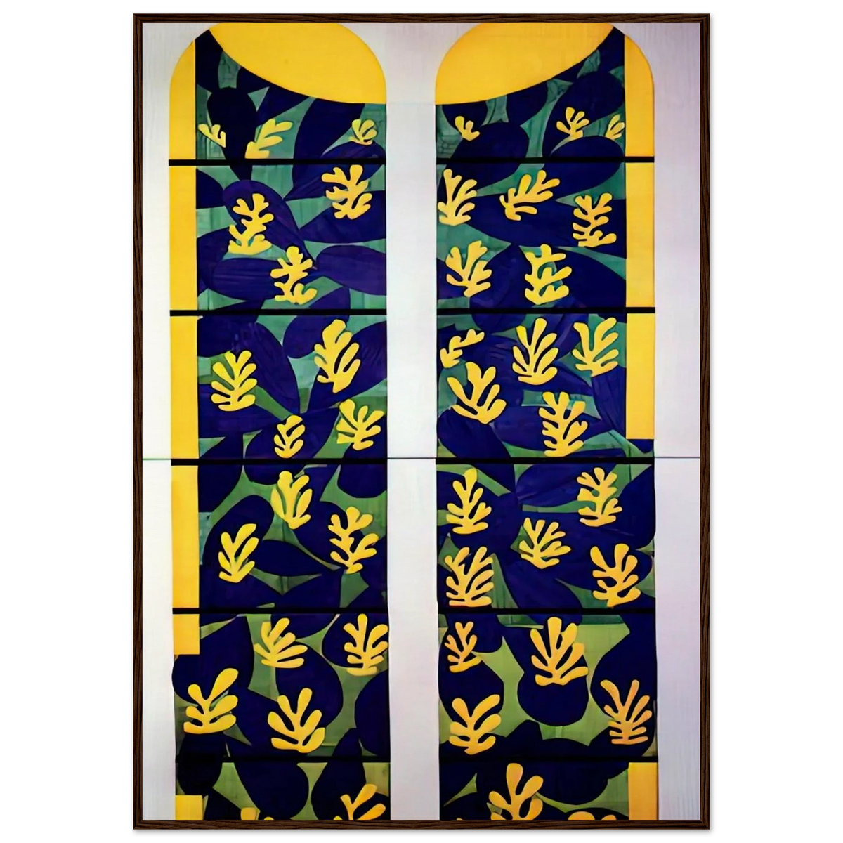 TREE OF LIFE STAINED GLASS BEHIND THE ALTAR IN THE CHAPEL OF THE ROSARY AT VENCE 1951 Framed Poster | Henri Matisse Framed Prints Wall Art | Henri Matisse Print